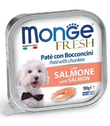 Monge cane fresh pate e bocconcini con salmone 100 gr