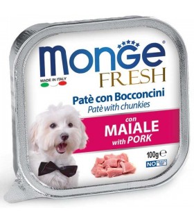 Monge cane fresh pate e bocconcini con maiale 100 gr