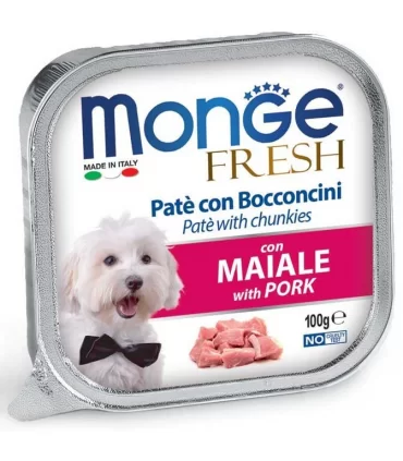 Monge cane fresh pate e bocconcini con maiale 100 gr