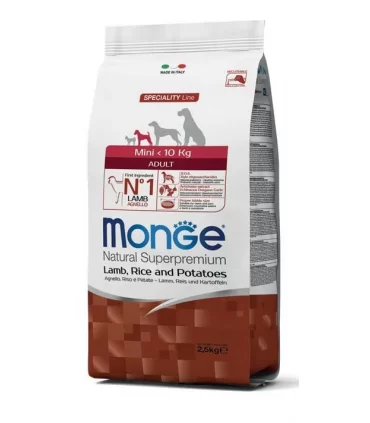 Monge cane adult mini agnello riso e patate 2,5 kg