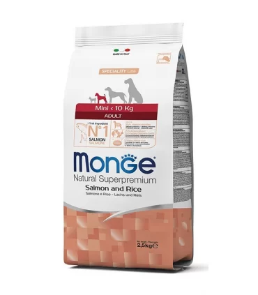 Monge cane adult mini salmone e riso 2,5 kg