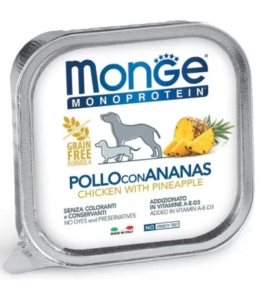 Monge cane monoprotein fruit pollo con ananas 150 gr
