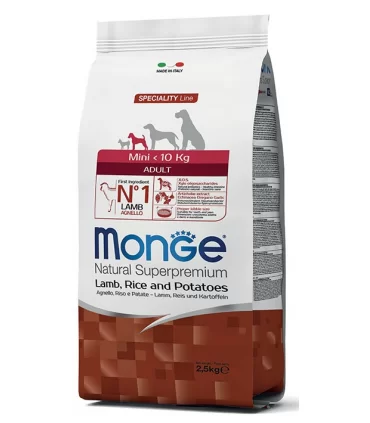 Monge cane mini adult agnello riso e patate 7,5 kg