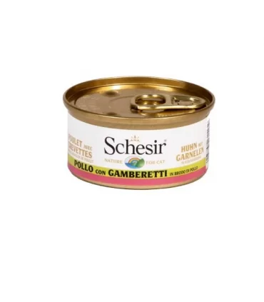 Schesir gatto pollo con gamberetti in brodo di pesce 70 gr