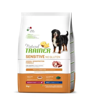 Natural trainer Sensitive cane No Gluten MediumMaxi Adult Anatra 3 kg