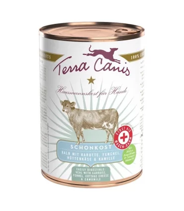 Terra canis gastrointestinal first aid vitello con carote, finocchio, formaggio in fiocchi e camomilla 400 gr