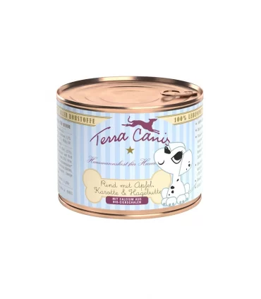 Terra canis puppy manzo con mela, carote e rosa canina 200 gr