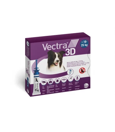 Vectra 3D cane 10-25 kg blu 3 pipette