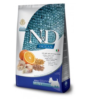Farmina n&d ocean low grain cane mini merluzzo farro avena e arancia 7kg