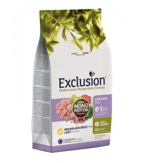 Exclusion mediterraneo adult light medium & large breed pollo 3 kg