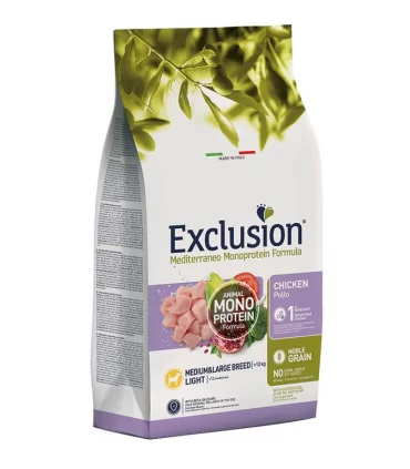Exclusion mediterraneo adult light medium & large breed pollo 12 kg