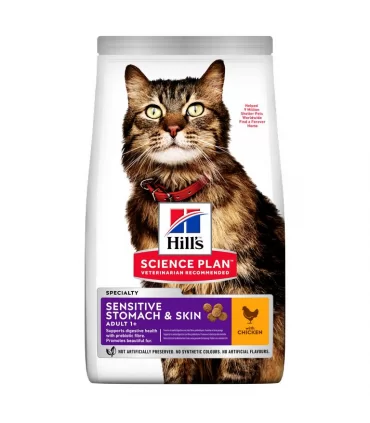 Hill's Science Plan Adult Sensitive Stomach & Skin gatto pollo 1,5 kg