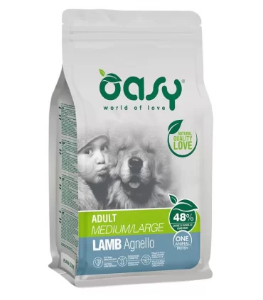 Oasy cane adult one protein medium large agnello 12 kg