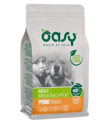 Oasy cane adult one protein medium large maiale 2,5 kg