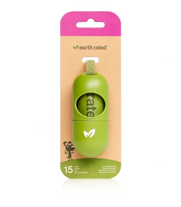 Earth rated distributore con sacchetti biodegradabili fragranza lavanda 1 rotolo x 15 sacchetti