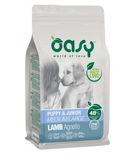 Oasy cane puppy & junior medium large agnello 12 kg