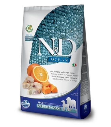 Farmina n&d ocean adult medium maxi merluzzo zucca e arancia 12 kg