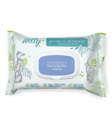Welly salviette detergenti talco e iris delicato 40 pz