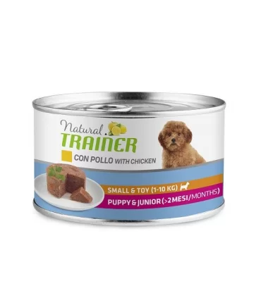 Natural trainer cane puppy & junior small & toy con pollo 150 gr