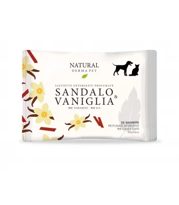 Natural derma pet salviette sandalo vaniglia 35 pz