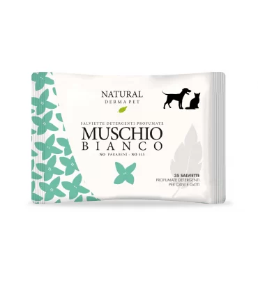 Natural derma pet salviette muschio bianco 35 pz
