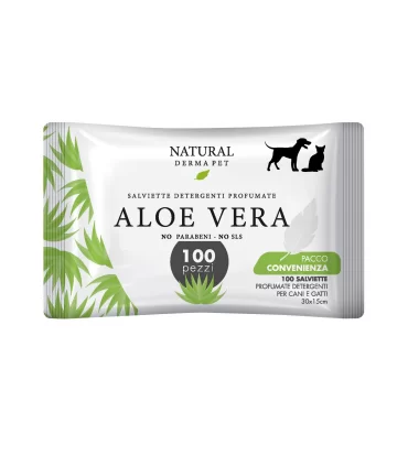 Natural derma pet salviette aloe big pack 100 pz