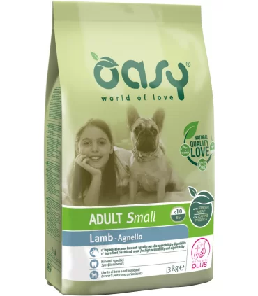 Oasy cane adult small agnello 3 kg