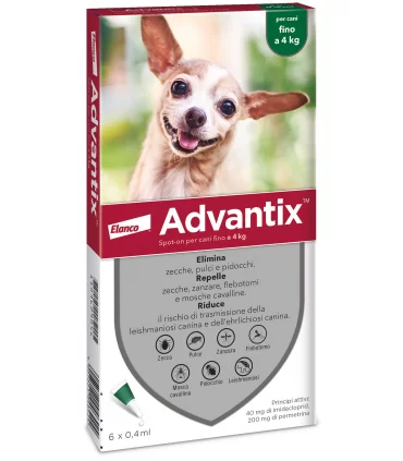 Advantix Spot On 6 pipetta per cani fino a 4 kg