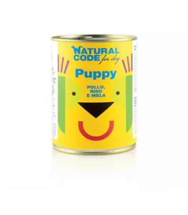 Natural code 01 cane puppy pollo riso e mela 400 gr