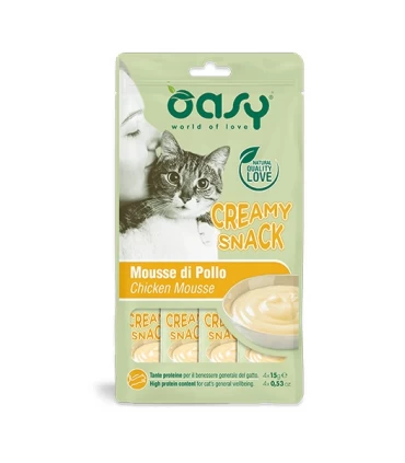 Oasy gatto snack creamy mousse di pollo  4x15 gr