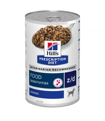 Hill's Prescription Diet cane food sensitivities z/d lattina 370 gr