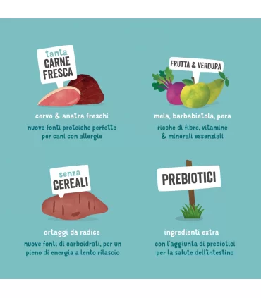 Edgard & Cooper Adult Carne Fresca Di Cervo E Anatra Allevata A Terra Senza Cereali 700 gr