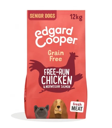 Edgard & Cooper Senior Carne Fresca Di Pollo Allevato A Terra E Salmone Norvegese Senza Cereali 12 kg