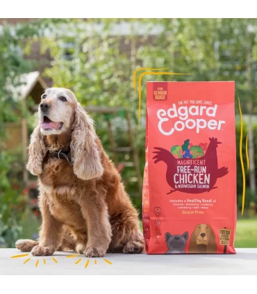 Edgard & Cooper Senior Carne Fresca Di Pollo Allevato A Terra E Salmone Norvegese Senza Cereali 12 kg