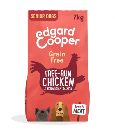 Edgard & Cooper Senior Carne Fresca Di Pollo Allevato A Terra E Salmone Norvegese Senza Cereali 7 kg