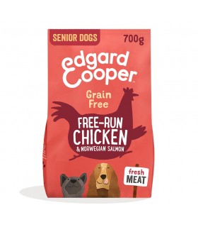Edgard & Cooper Senior Carne Fresca Di Pollo Allevato A Terra E Salmone Norvegese Senza Cereali 700 gr