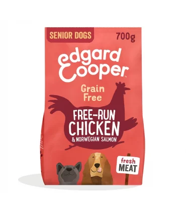 Edgard & Cooper Senior Carne Fresca Di Pollo Allevato A Terra E Salmone Norvegese Senza Cereali 700 gr