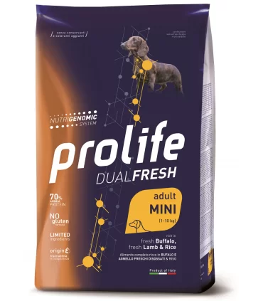 Prolife cane dualfresh adult bufalo agnello & riso mini 2 kg