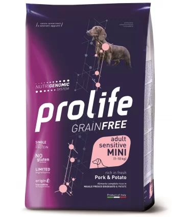 Prolife cane grainfree adult sensitive maiale & patate mini 2 kg