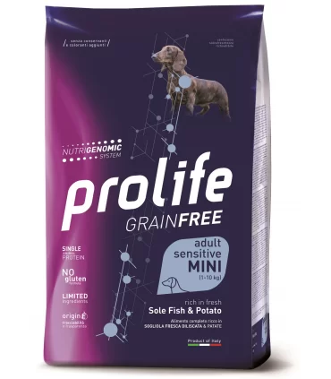Prolife cane grainfree adult sensitive sogliola & patate mini 2 kg
