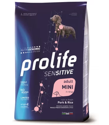 Prolife cane sensitive adult maiale & riso mini 2 kg