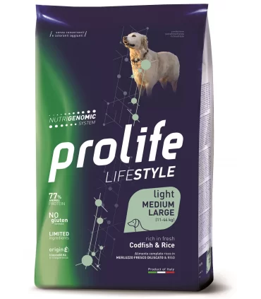 Prolife cane lifestyle light merluzzo & riso medium large 2,5 kg