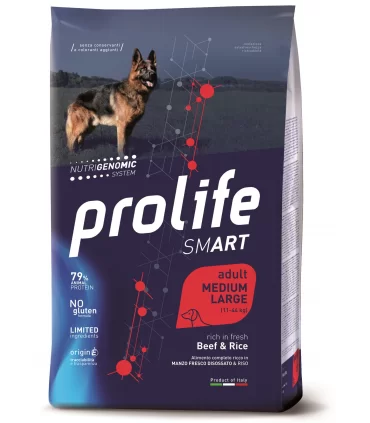 Prolife cane smart adult manzo & riso medium large 2,5 kg