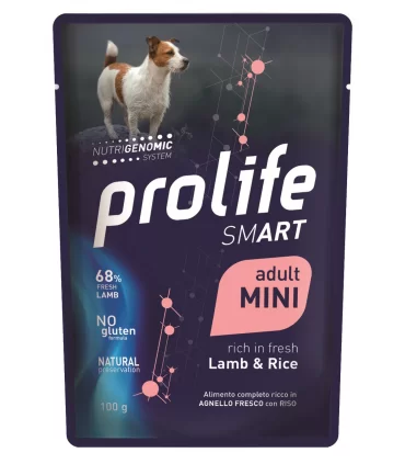 Prolife cane smart adult agnello & riso mini bustina 100 gr