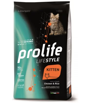 Prolife gatto lifestyle kitten pollo e riso 1,5 kg