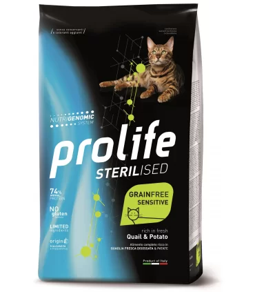 Prolife gatto sterilised grainfree sensitive adult quaglia e patate 1,5 kg