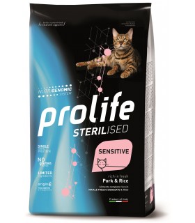 Prolife gatto sterilised sensitive adult maiale e riso 1,5 kg