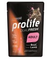 Prolife gatto dualfresh adult manzo e agnello bustine 85 gr