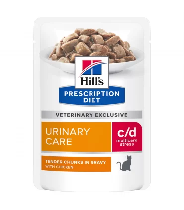 Hill's Prescription Diet gatto c/d urinary care multicare stress 12 buste 85 gr pollo