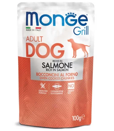 Monge cane grill salmone in busta 100 gr